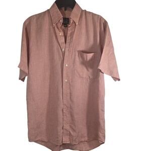 Jos a Banks Men's 100% Linen Salmon Button Down Size SMALL‎